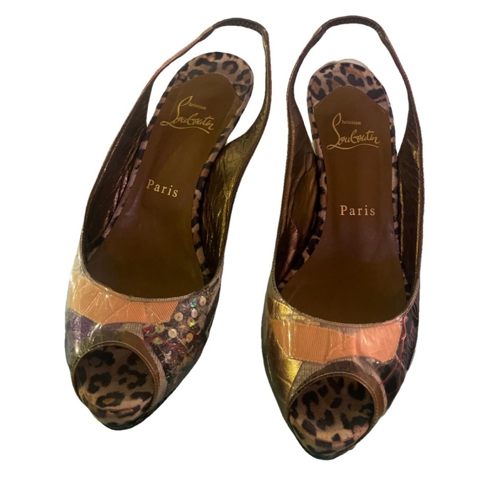 Christian Louboutin red bottoms slingback sandals